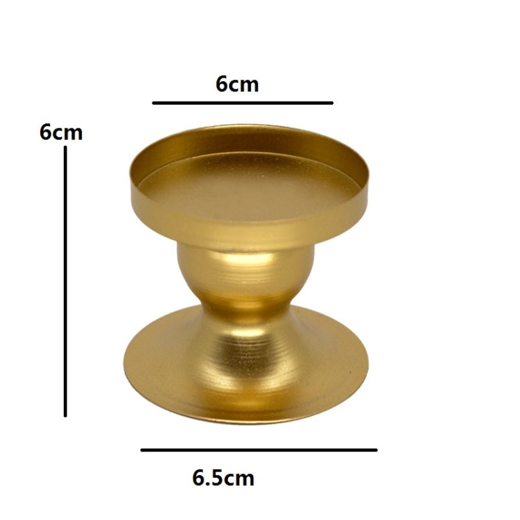 2 PCS DH20-33 Geometric Round Iron Candle Holder Window Home Photo Props(Golden)