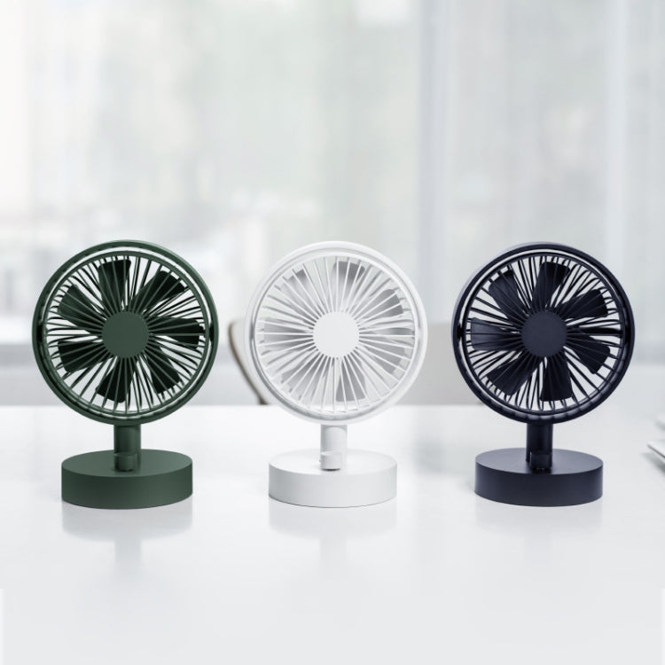 Desktop Shaking Head Fan Portable Household Usb Charging Small Fan(Ivory White)
