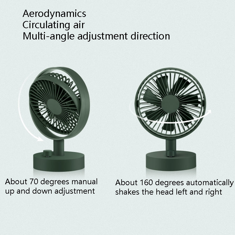 Desktop Shaking Head Fan Portable Household Usb Charging Small Fan(Ivory White)