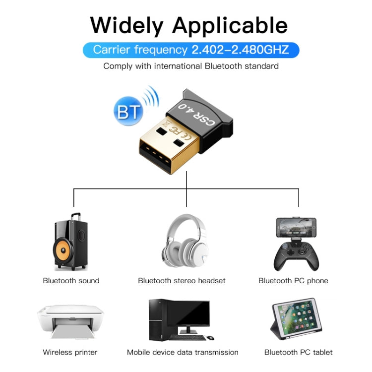 2 PCS  USB 4.0 Wireless Bluetooth Adapter Audio Receiver Transmitter
