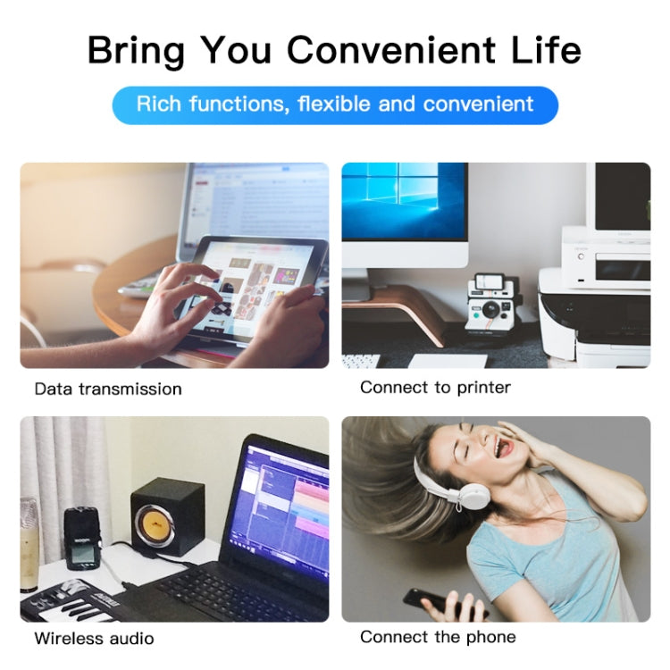 2 PCS  USB 4.0 Wireless Bluetooth Adapter Audio Receiver Transmitter