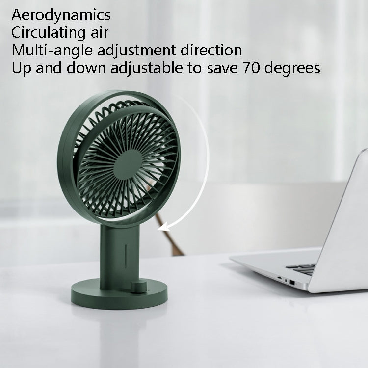 Desktop Fan Student Dormitory Charging Small Fan Home Office Fan(Army Green)