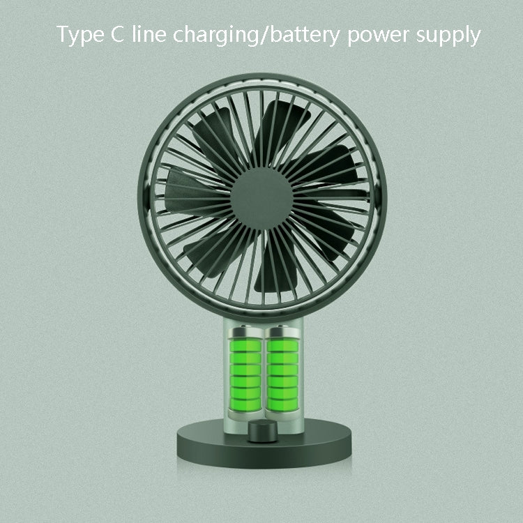 Desktop Fan Student Dormitory Charging Small Fan Home Office Fan(Army Green)