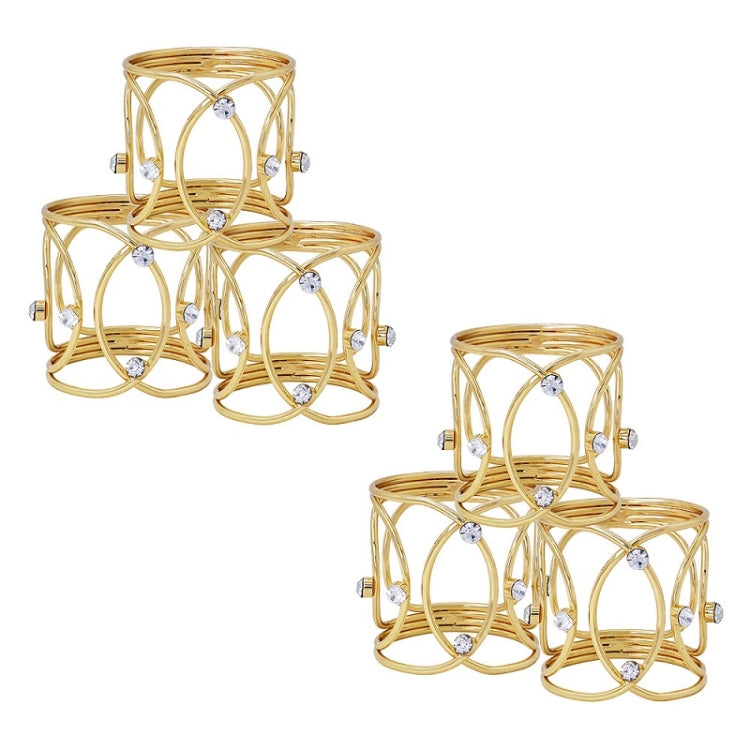6 PCS CJK1019 Three-Dimensional Diamond-Studded Napkin Buckle Hotel Table Wedding Banquet Accessories