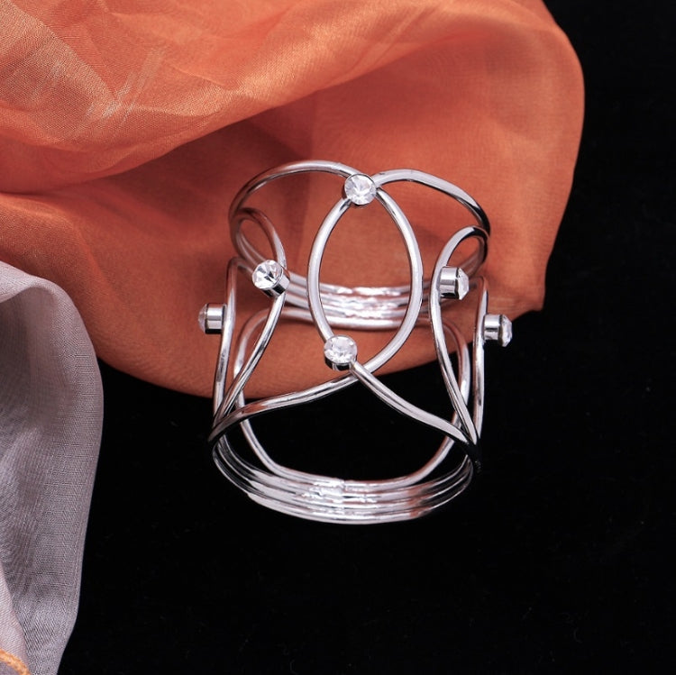 6 PCS CJK1019 Three-Dimensional Diamond-Studded Napkin Buckle Hotel Table Wedding Banquet Accessories
