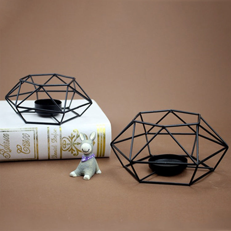 3 PCS Wedding Wrought Iron Candle Holders Craft Candle Holders Home Decoration Ornaments, Size: Small