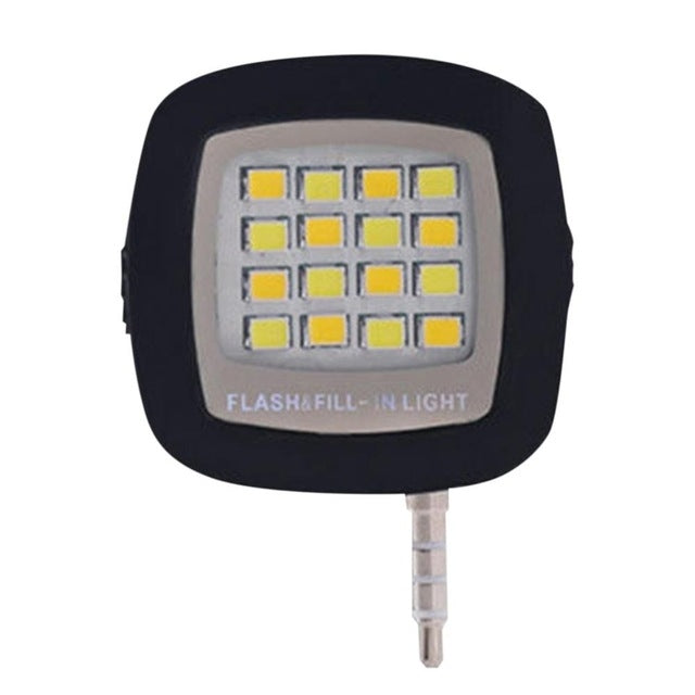 Universal Portable Selfie LED Ring Flash Light for Mobile Phone, Color:Black