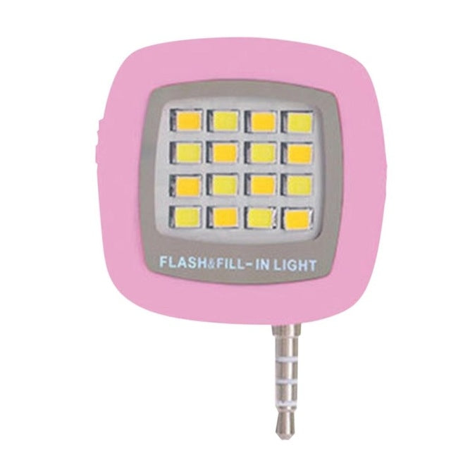 Universal Portable Selfie LED Ring Flash Light for Mobile Phone, Color:Pink