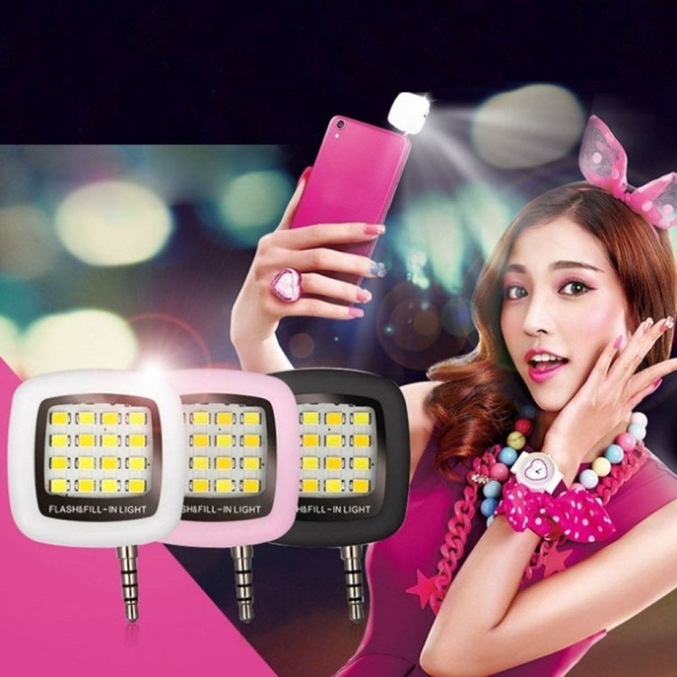 Universal Portable Selfie LED Ring Flash Light for Mobile Phone, Color:Pink
