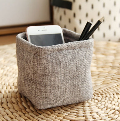 Mini Small Linen Pen Holder Desktop Cloth Simple Stationery Holders