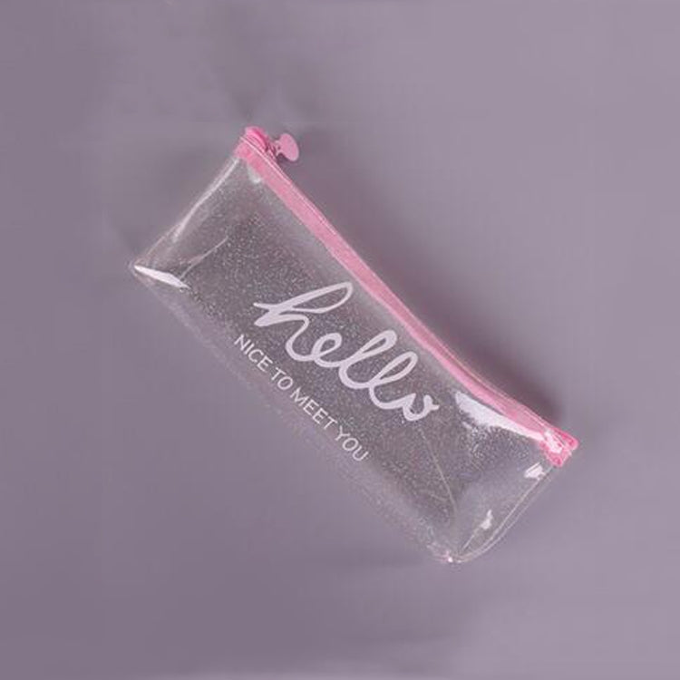 Transparent Letters Cute PVC Pen Bag School Supplies Stationery Pouch Pencil Box
