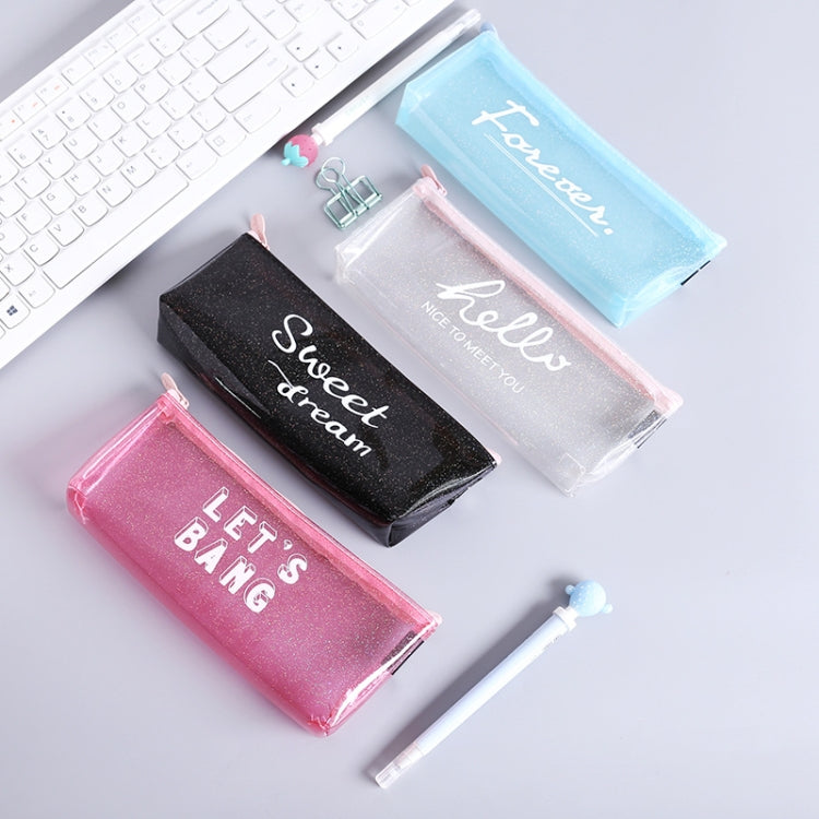 Transparent Letters Cute PVC Pen Bag School Supplies Stationery Pouch Pencil Box