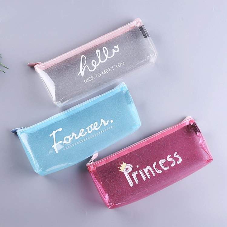 Transparent Letters Cute PVC Pen Bag School Supplies Stationery Pouch Pencil Box