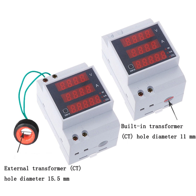 D52-2048 Multifunctional DIN-Rail Digital AC Voltage Power Factor Energy Meter