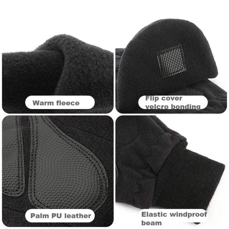 Winter Outdoor Cycling Photography Gloves Warm Polar Fleece Half-Finger Gloves, Size: XL