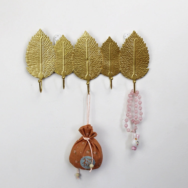 Golden Leaf Hooks Perforated Coat Hooks