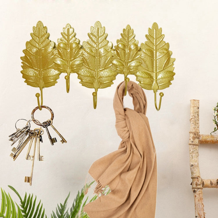 Golden Leaf Hooks Perforated Coat Hooks
