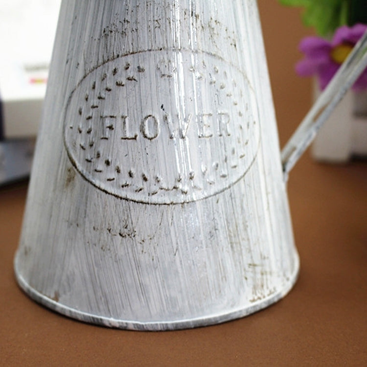 2 PCS Retro Distressed Iron Flower Bucket Flower Shop Decoration Handmade Hemp Rope Iron Flower Pot