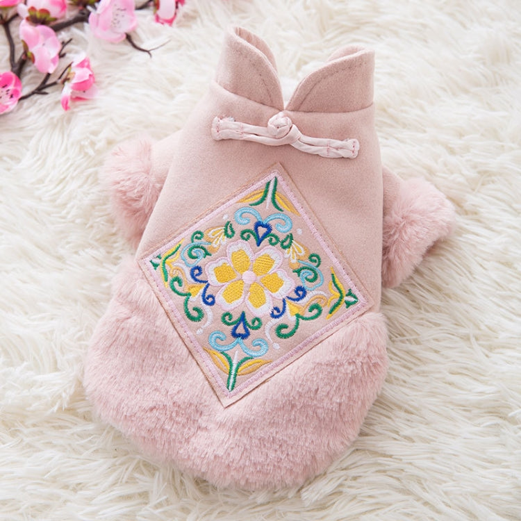 Puppy Dog ??Tang Suit Warm Clothes Teddy Autumn and Winter Clothes Pet Padded Princess Skirt, Size: XS