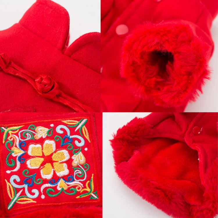 Puppy Dog Tang Suit Warm Clothes Teddy Autumn and Winter Clothes Pet Padded Princess Skirt, Size: S