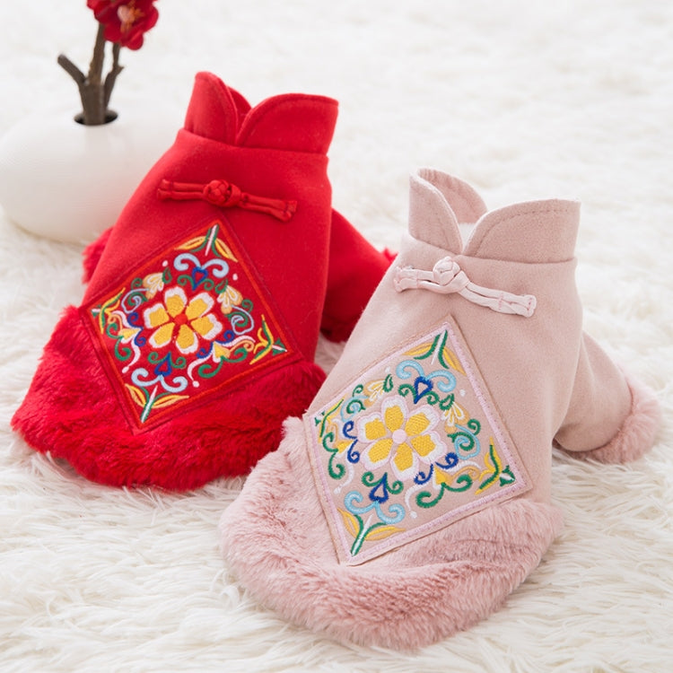 Puppy Dog Tang Suit Warm Clothes Teddy Autumn and Winter Clothes Pet Padded Princess Skirt, Size: S