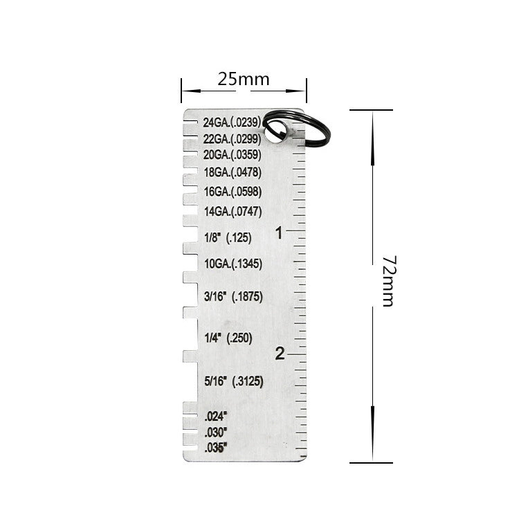 2 PCS Weld Inspection Ruler Thickness Gauge Welding Seam Measuring Tool