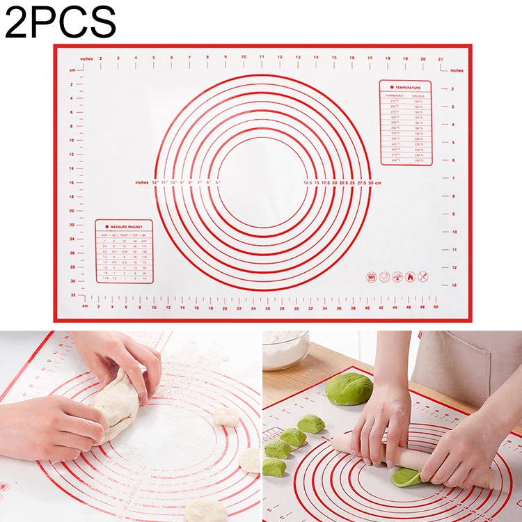 2 PCS Baking Dough Silicone Pad Non-slip Dough Pad