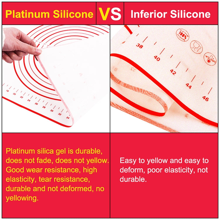 2 PCS Baking Dough Silicone Pad Non-slip Dough Pad