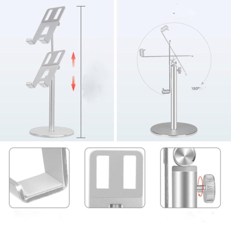Adjustable Aluminum Alloy Tablet Mobile Phone Stand Special Desktop Stand for Live Broadcast