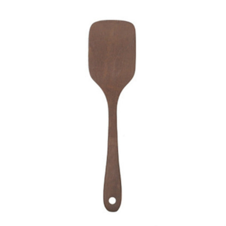 Long Handle Unpainted Chicken Wings Wooden Spatula Kitchen Utensils, Style:Square Curved Spade