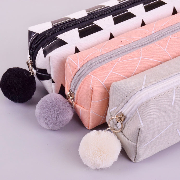 Concise Solid Color Girls Student Pencil Case School Stationery Canvas Pen Bag