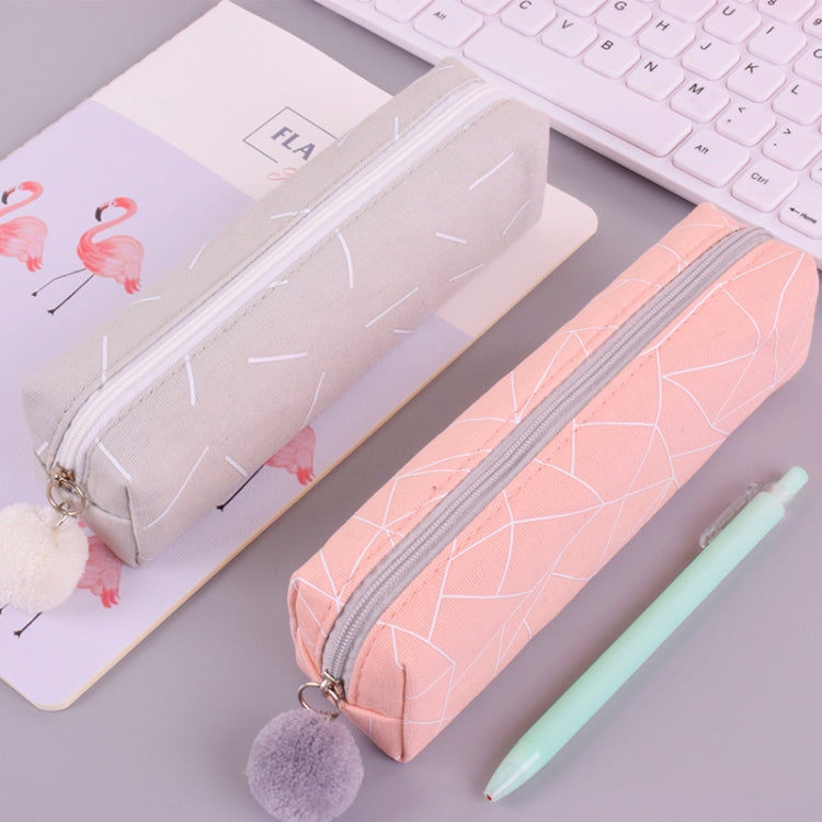Concise Solid Color Girls Student Pencil Case School Stationery Canvas Pen Bag