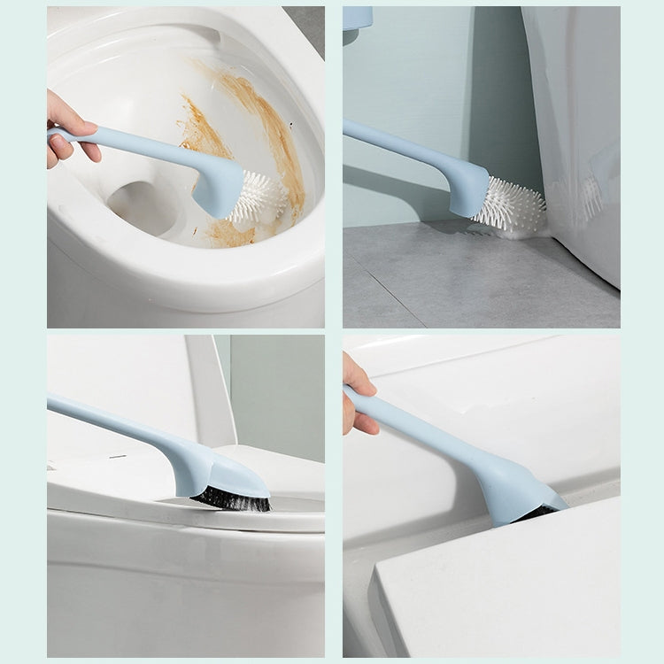 Wall-Mounted No Dead Corner Silicone Toilet Cleaning Brush Set