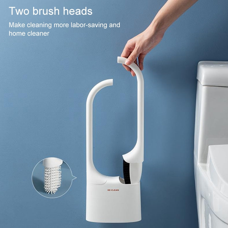 Wall-Mounted No Dead Corner Silicone Toilet Cleaning Brush Set