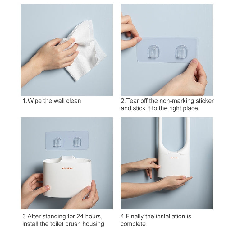 Wall-Mounted No Dead Corner Silicone Toilet Cleaning Brush Set