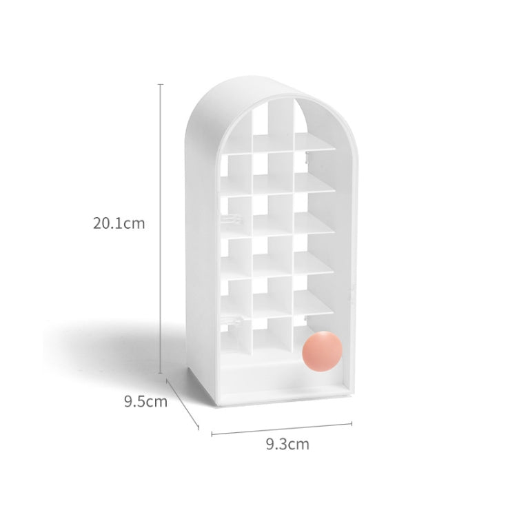 Lipstick Desktop Storage Box Handle Design Transparent Cosmetic Storage Box(White)