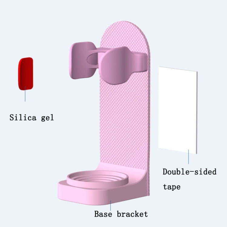 7 PCS Spiral Shading Electric Toothbrush Storage Rack Wall-Mounted Non-Slip Adjustable Electric Toothbrush Holder, Colour: Pink (Silica Gel Non-slip Type)