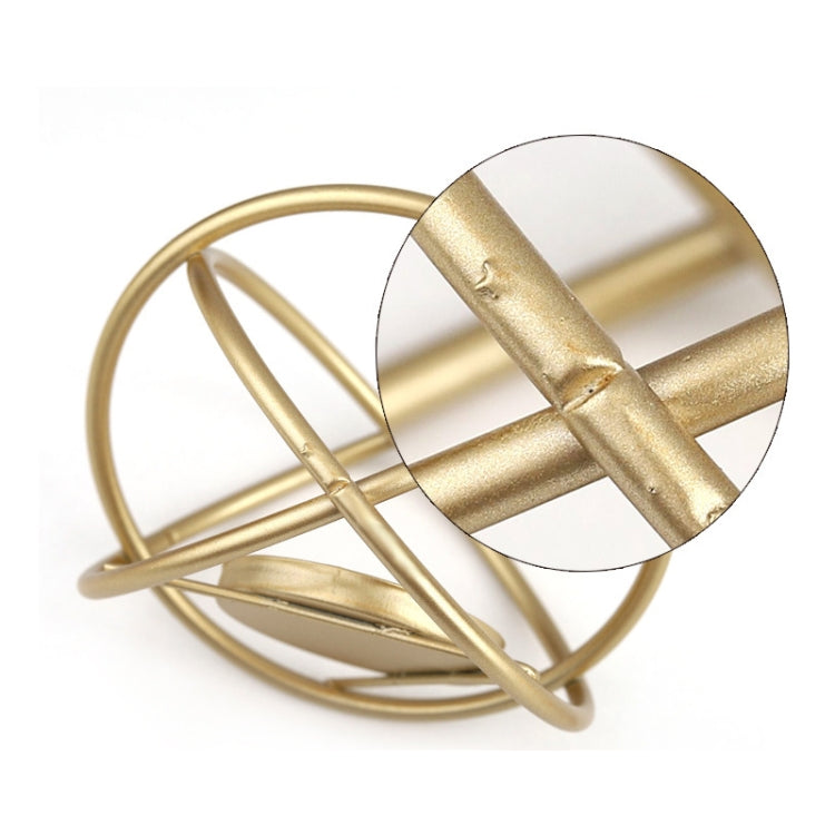 2 PCS Creative Iron Art  Aromatherapy Candle Holder Desktop Decoration Geometric Metal Candle Holder, Colour: Black