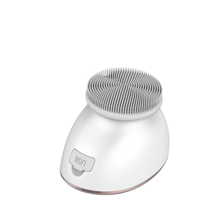 Electric Silicone Cleansing Instrument Facial Pore Cleaner Thermal Beauty Instrument(White)