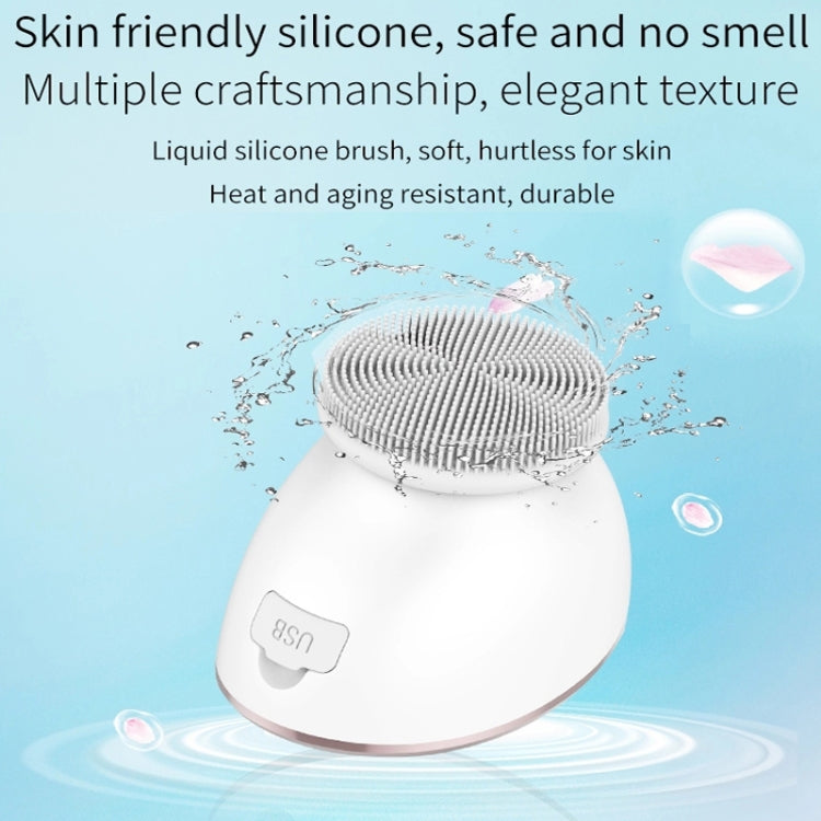 Electric Silicone Cleansing Instrument Facial Pore Cleaner Thermal Beauty Instrument(White)