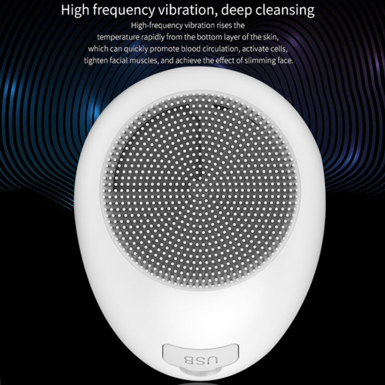 Electric Silicone Cleansing Instrument Facial Pore Cleaner Thermal Beauty Instrument(White)