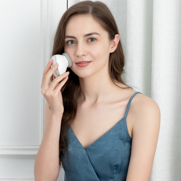 Electric Silicone Cleansing Instrument Facial Pore Cleaner Thermal Beauty Instrument(White)