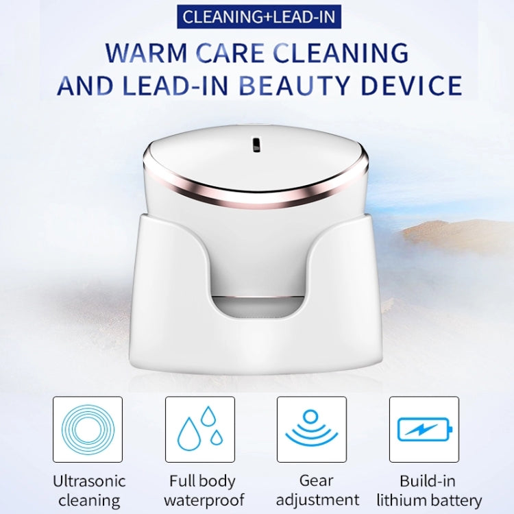 Electric Silicone Cleansing Instrument Facial Pore Cleaner Thermal Beauty Instrument(White)
