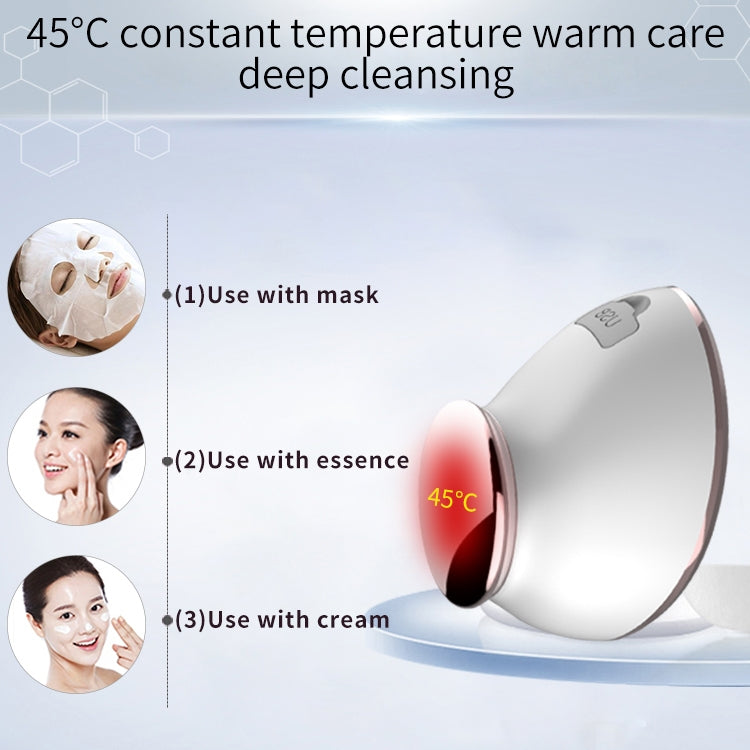 Electric Silicone Cleansing Instrument Facial Pore Cleaner Thermal Beauty Instrument(White)