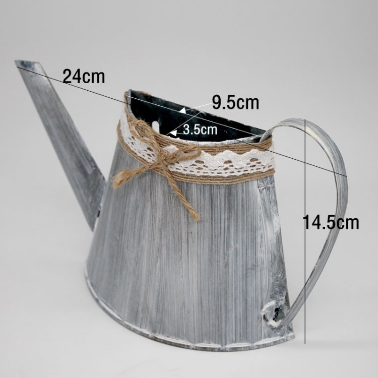 2 PCS Pastoral Simulation Flower Ornaments Wrought Iron Flower Pots Dining Table Potted Ornaments, Colour: Grey