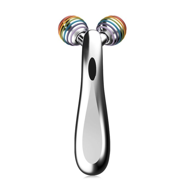 Lifting Face Roller Massager Micro Current 3D Beauty Instrument Importer(Silver)