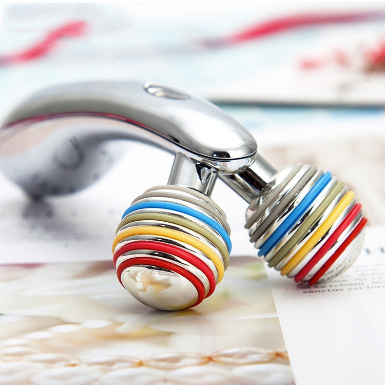 Lifting Face Roller Massager Micro Current 3D Beauty Instrument Importer(Silver)
