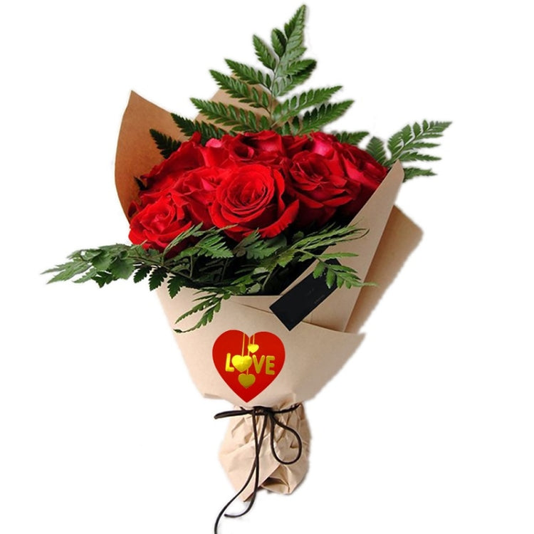 2 PCS K-70 Red Heart-shaped Hot Stamping Sticker Gift Decoration Sticker(3.8cm / 1.5inch)