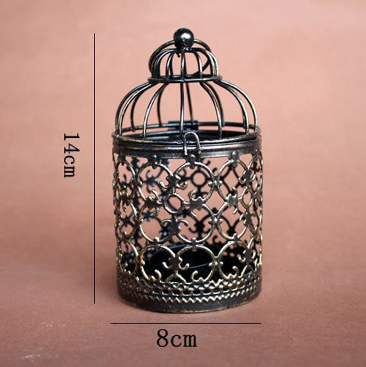 2 PCS Creative Home Furnishing Wedding Decorations Festive Atmosphere Decoration Supplies Retro Metal Iron Candle Holder Decoration