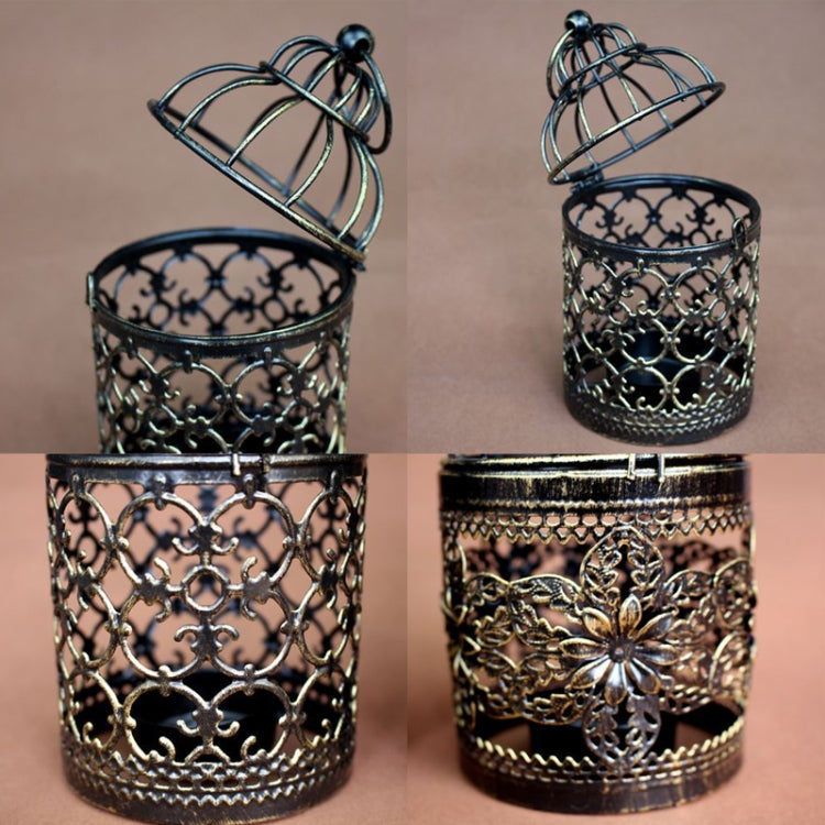2 PCS Creative Home Furnishing Wedding Decorations Festive Atmosphere Decoration Supplies Retro Metal Iron Candle Holder Decoration